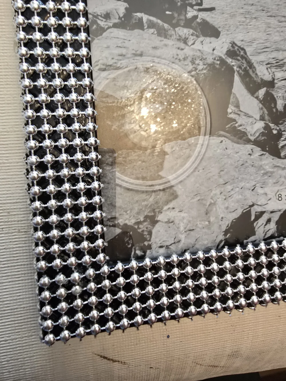 8x10 Decorative Black & White Check Photo Frame New 8x10 Photo Handmade Silver